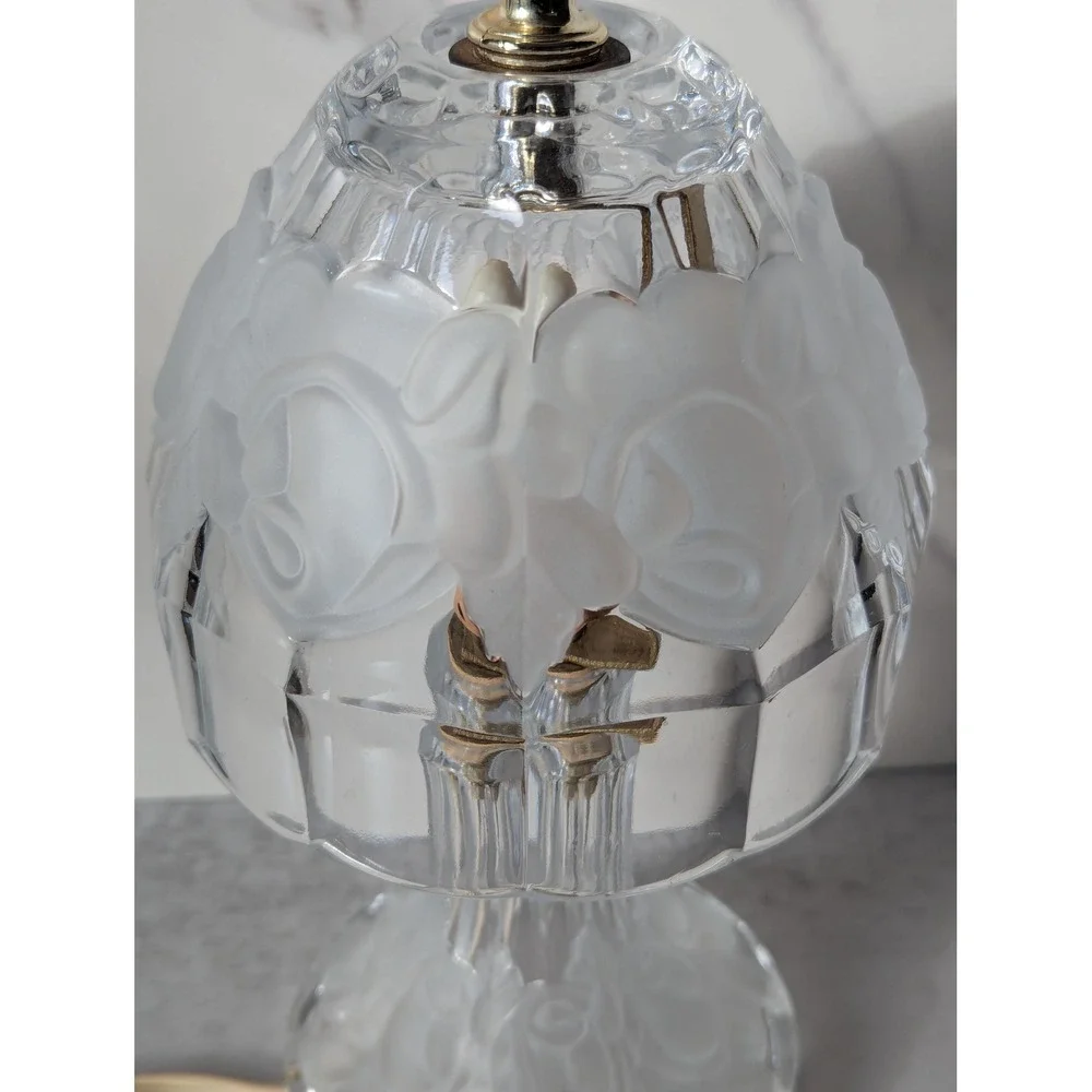 Vintage Crystal and Brass Boudoir Lamp